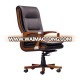 Modern PU leather office executive chair wooden swivel chair base